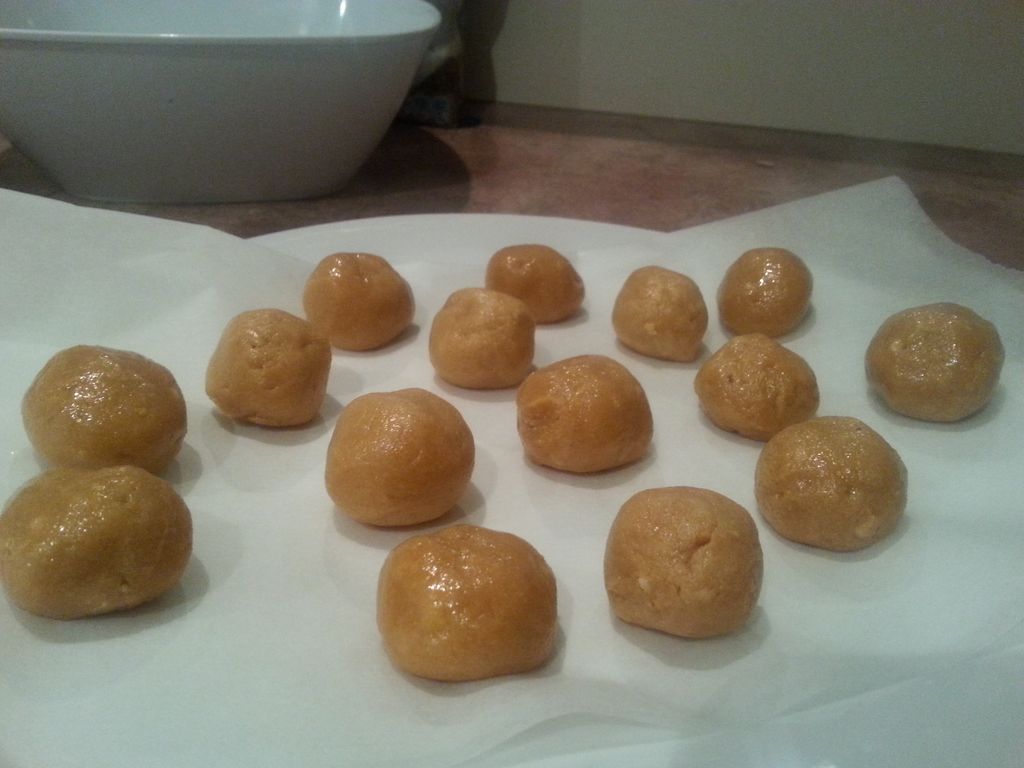 Peanut Butter Protein Balls: Roll the mixture into small balls