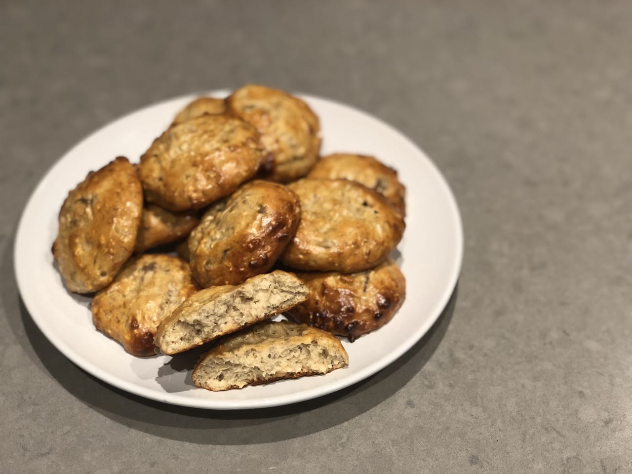 4 Ingredient Peanut Butter Banana Protein Cookies