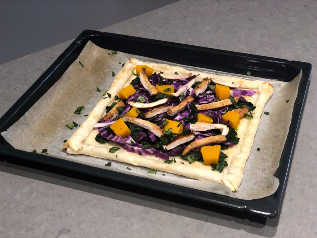 Colourful Spring Tart with Teriyaki Chicken